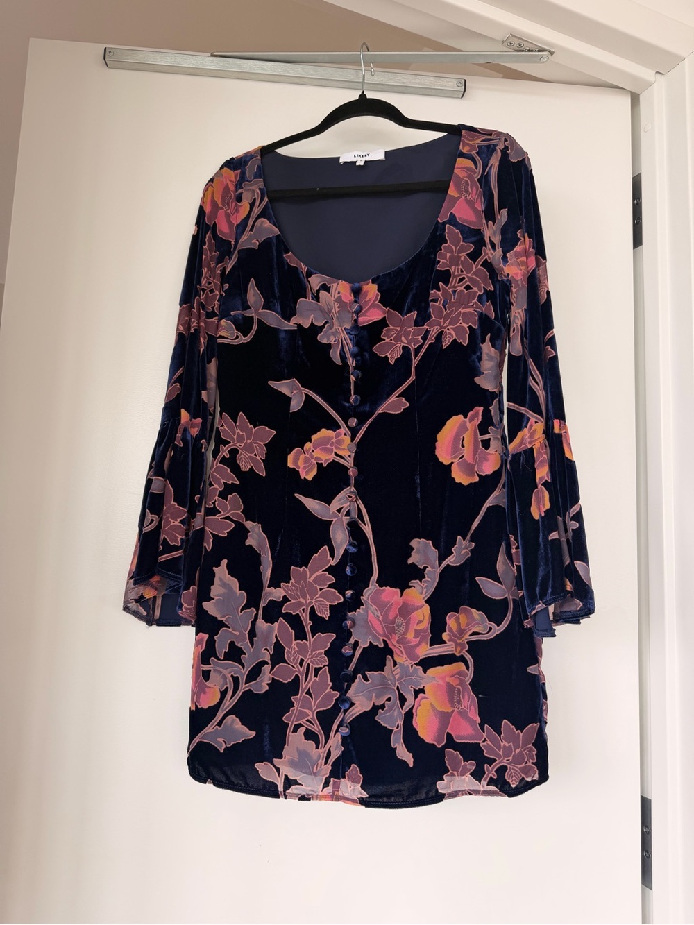 Velvet Floral Scoop Neck dress